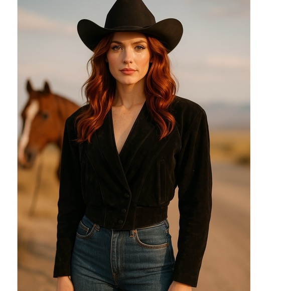 Vintage Wilson’s Leather Cropped Western Asymmetric Coat - Picture 1 of 10